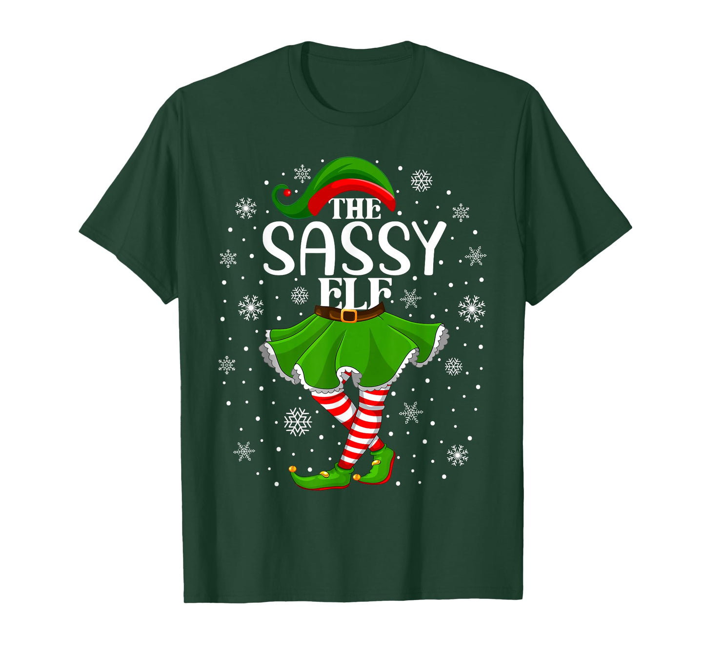 The Sassy Elf Christmas Family Mom Women Girls Xmas Party T-Shirt