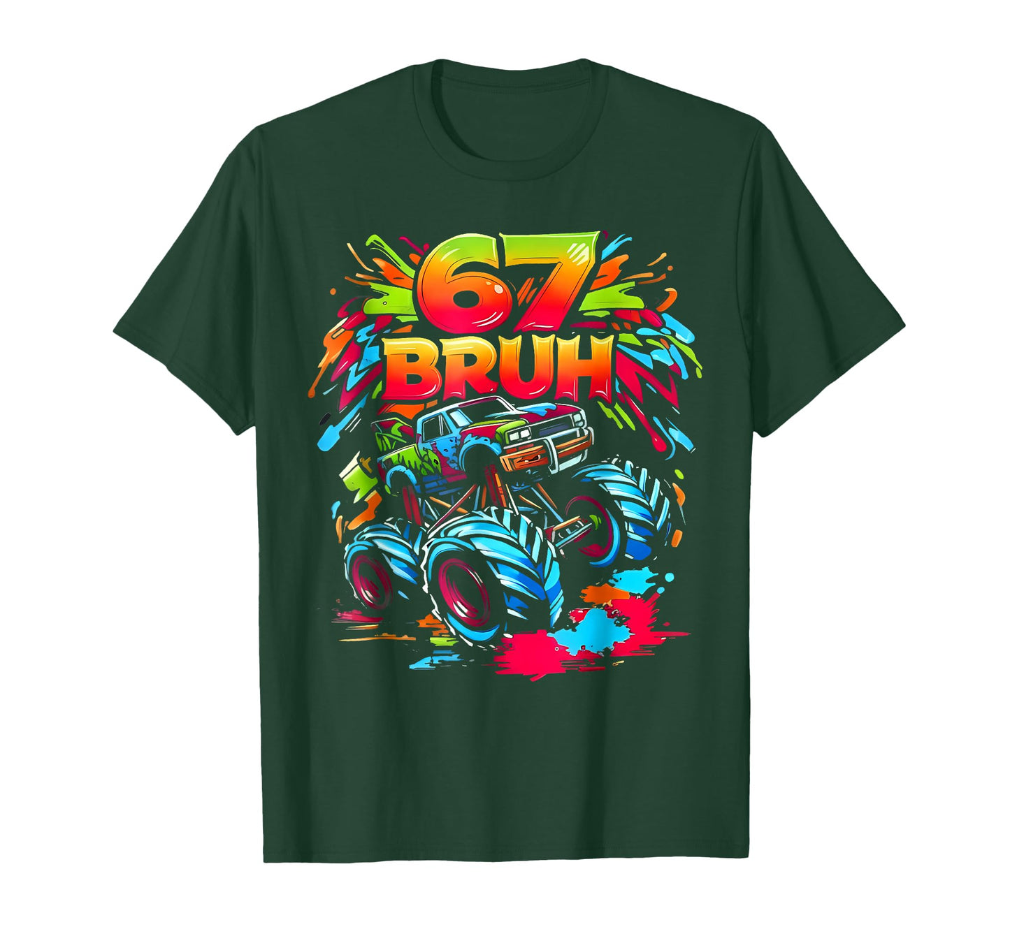 Retro 67 Bruh Monster Truck Birthday Boy Gift for Boys Kids T-Shirt
