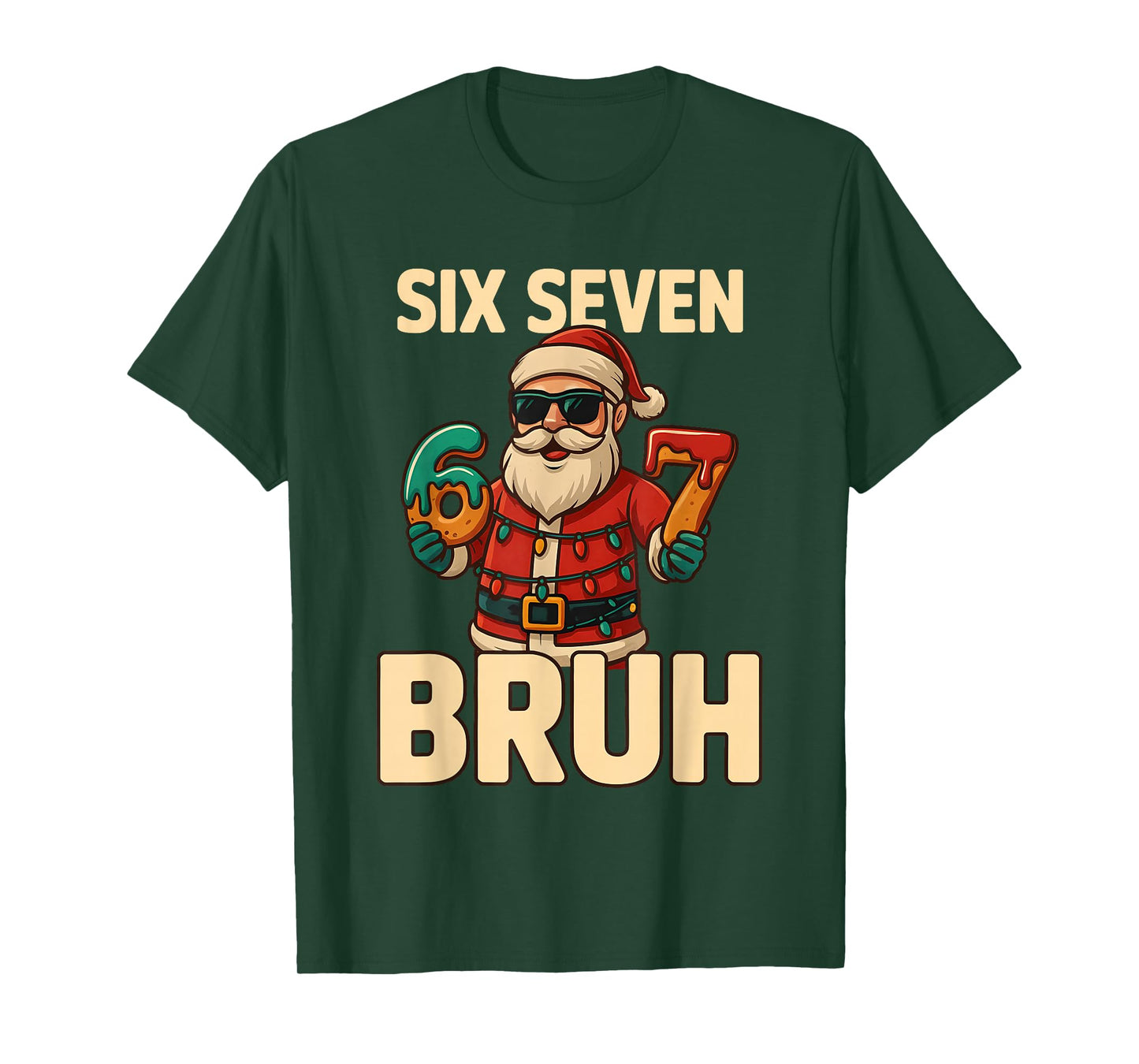 Bruh 67 Christmas Six Seven Meme Santa Boys 6 7 Christmas T-Shirt