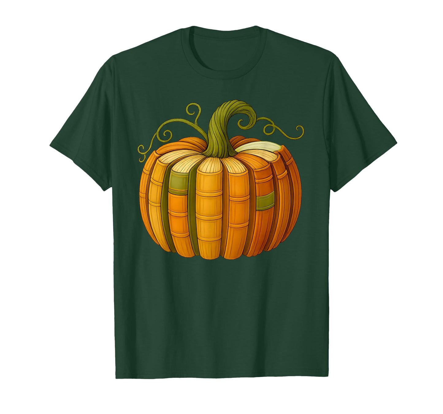 Pumpkin Made Out of Books Tee Reading Halloween Teacher Fall T-Shirt