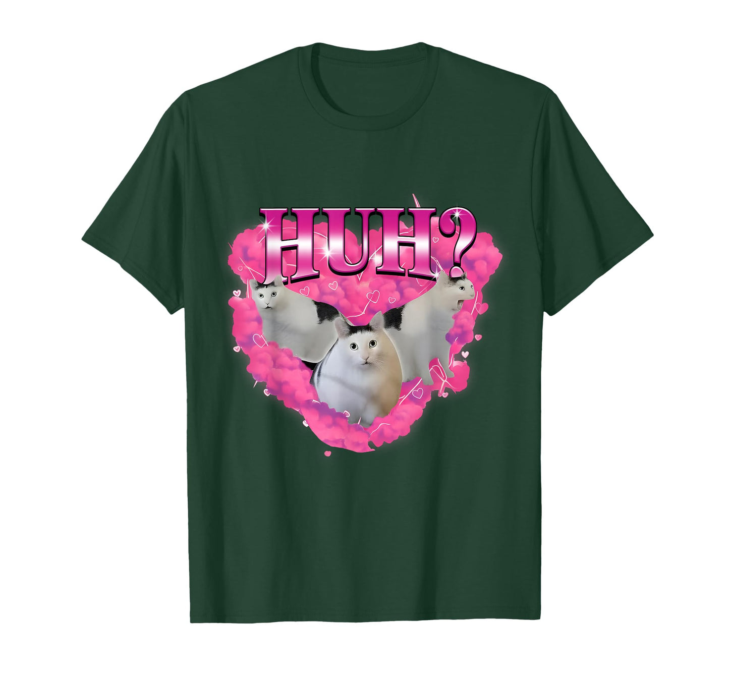Huh Funny Dank Cat Meme Ugly Unhinged 90s Retro Vintage T-Shirt