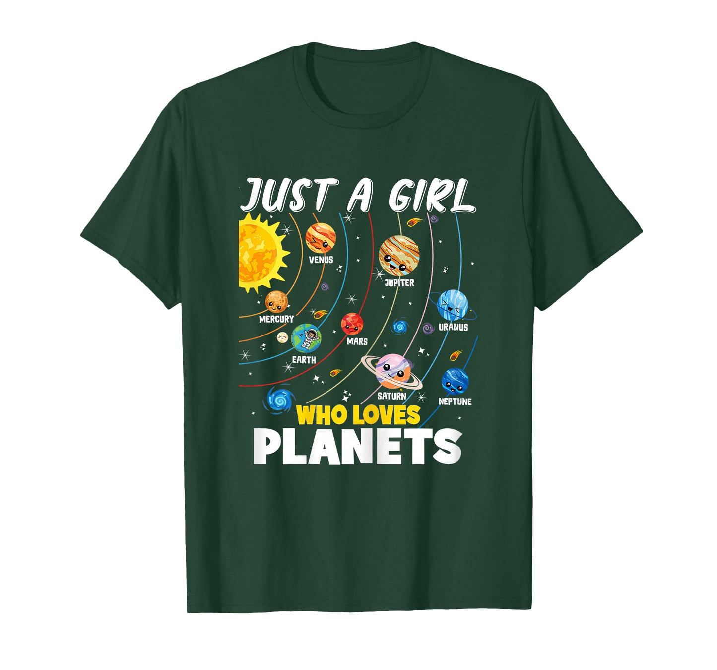 Just A Girl Who Loves Planets Solar Space Science Lover Girl T-Shirt