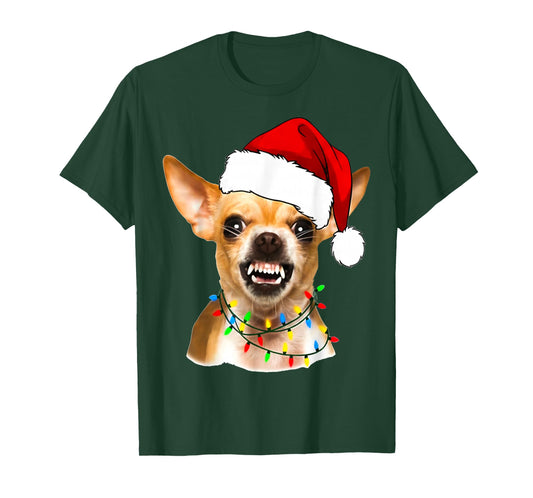 Funny Chihuahua Christmas Shirt for Dog Lovers Women T-Shirt