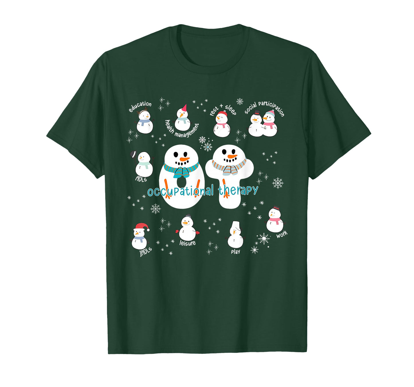 Occupational Therapy Christmas Snowman OT Therapist Xmas T-Shirt
