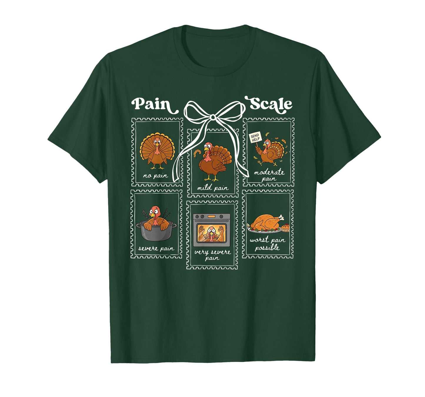 Pain Scale Turkey Pain Assessment Trauma Thanksgiving Stamp T-Shirt