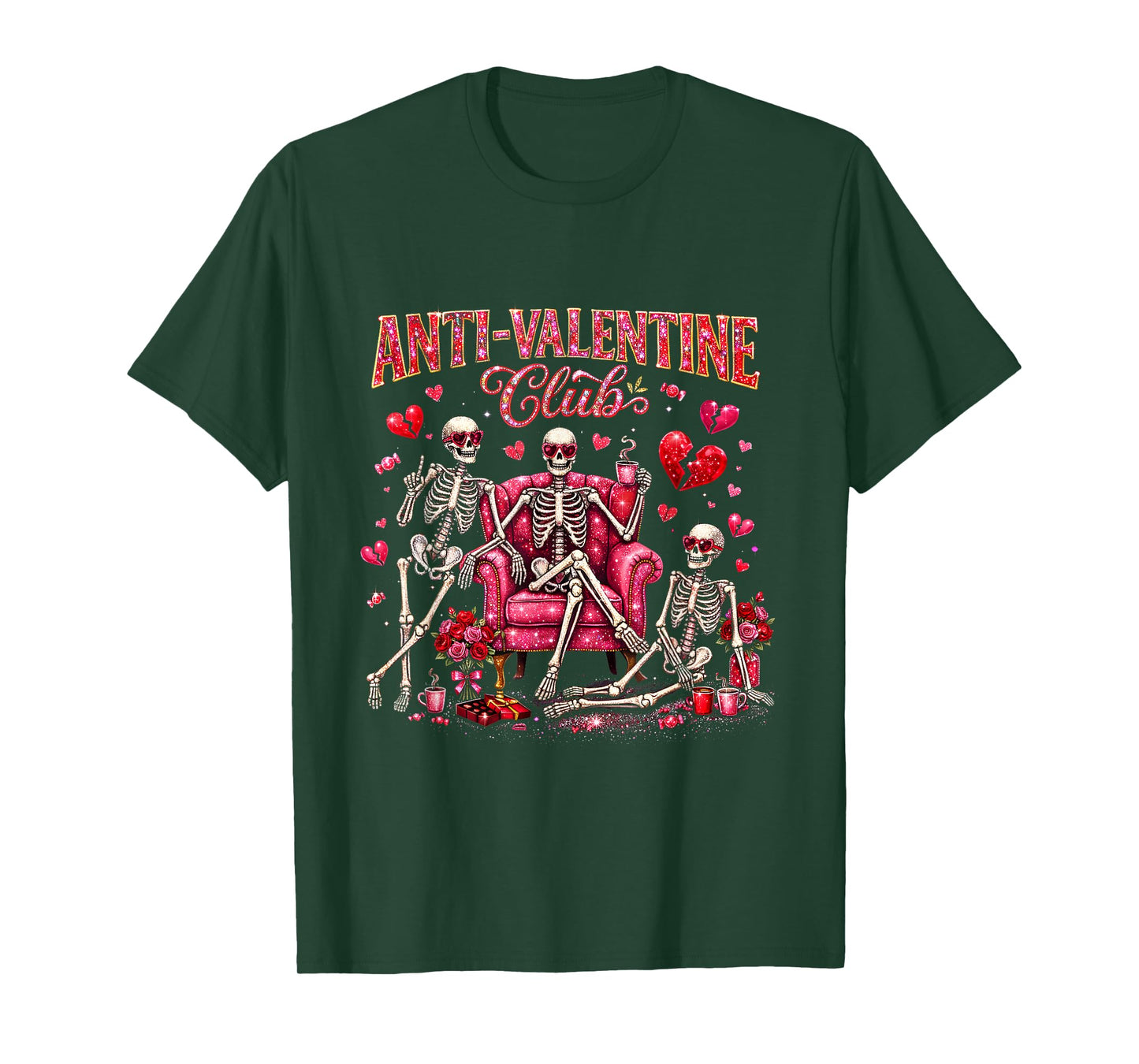 Funny Valentine's Day Friends Gift Anti Valentine Club T-Shirt