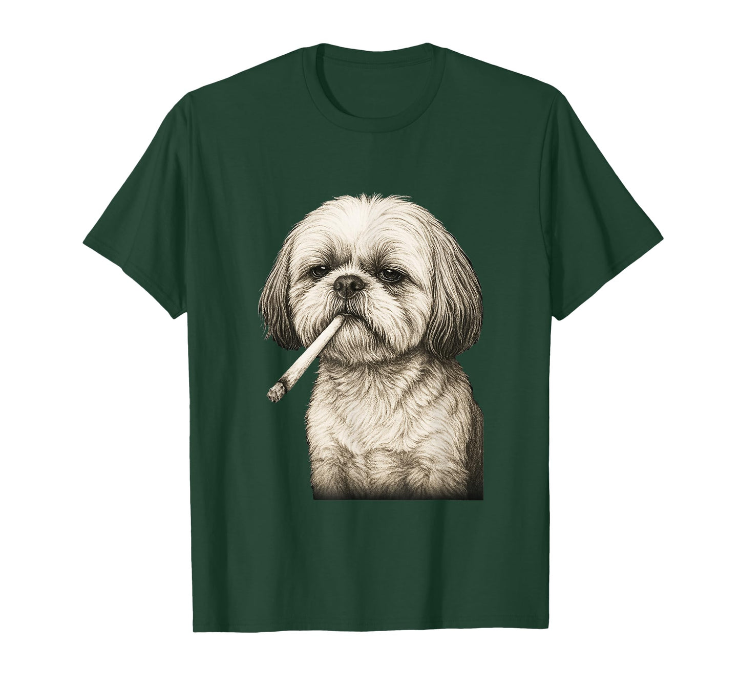 Funny Smoking Shih Tzu Cigarette Gen Z Dog Meme Graphic T-Shirt