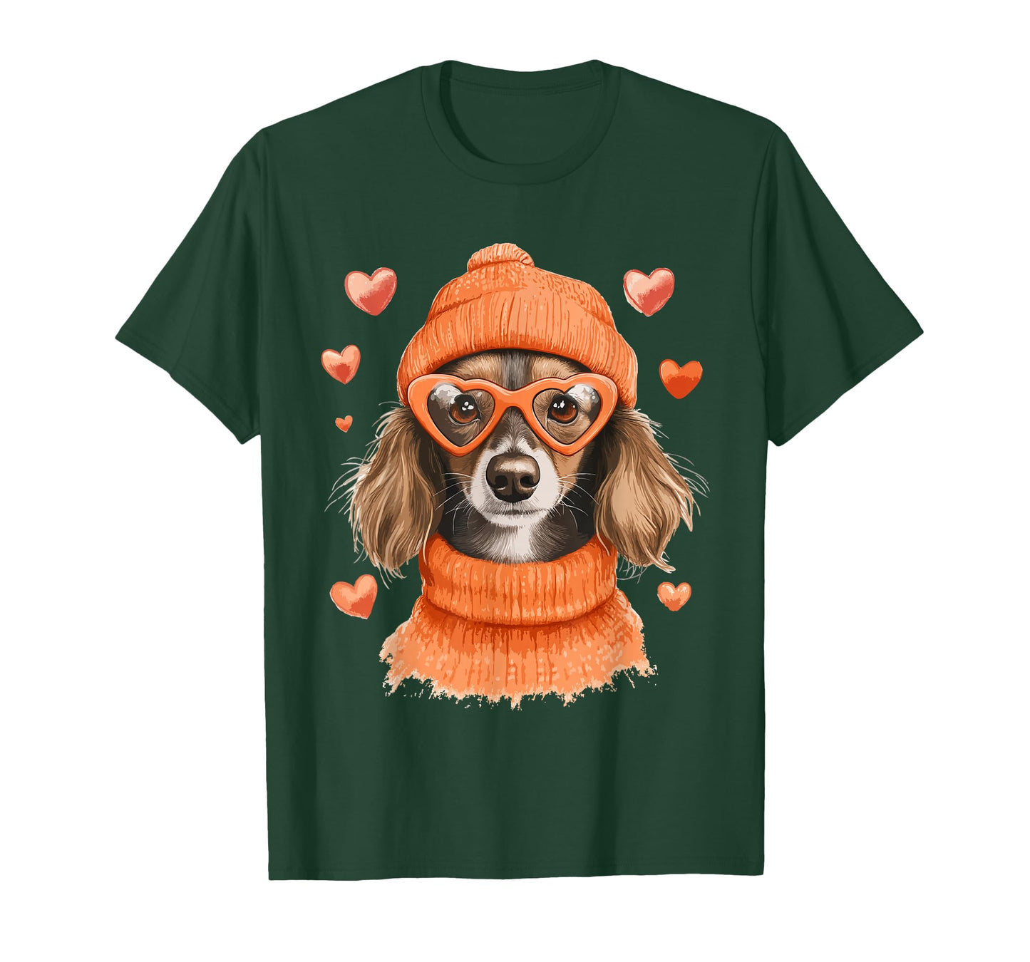 Sausage Dog Heart Doxie Girl Valentine's Day Women Dachshund T-Shirt