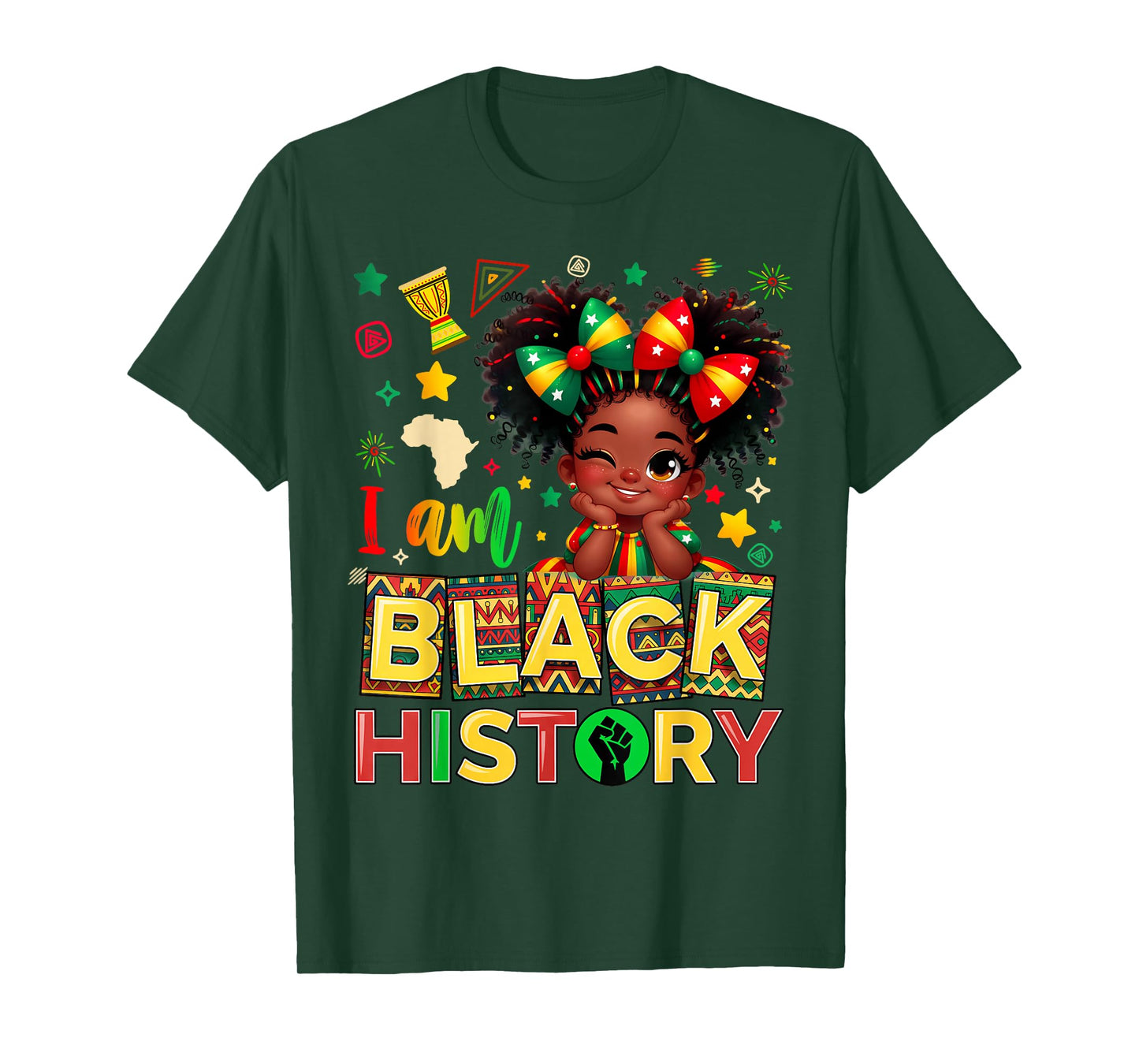 Cute I Am Black History African American Girl Teen Kid T-Shirt
