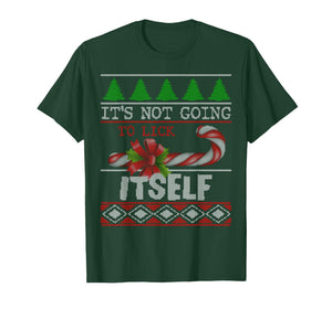 Funny Candy Cane Naughty Ugly Sweater Humor Christmas T-Shirt