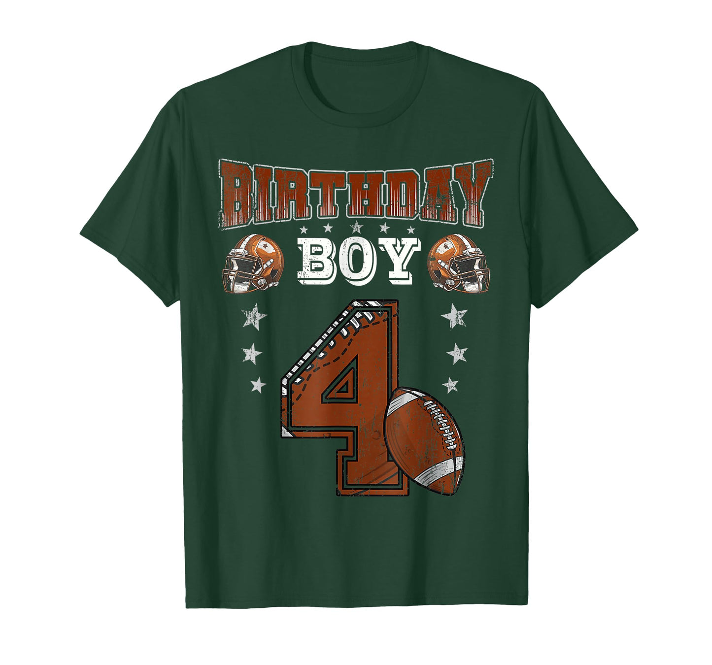 4th Birthday Boy Football Lover Theme 4 Years Old T-Shirt