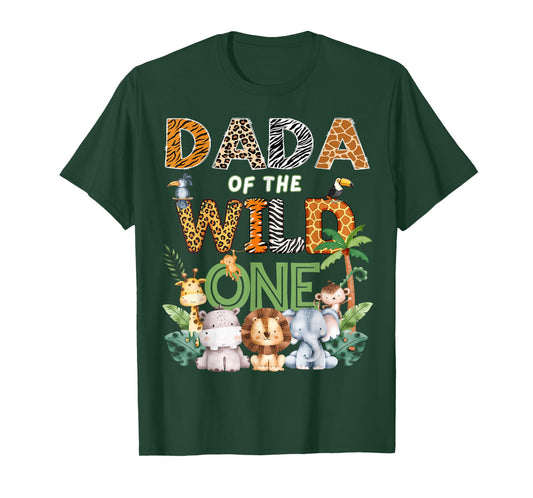Dada of The Wild One Safari 1St Birthday Kids T-Shirt