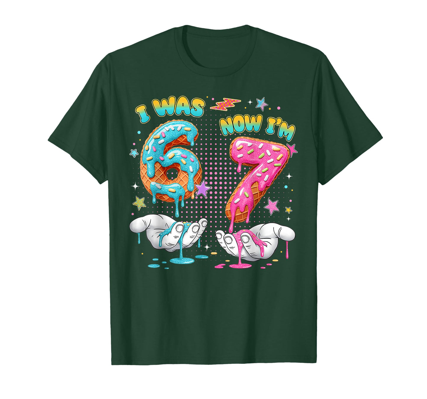 7 Year Old Birthday Funny I was 6 Now I'm 7 Boy Girl Kid T-Shirt