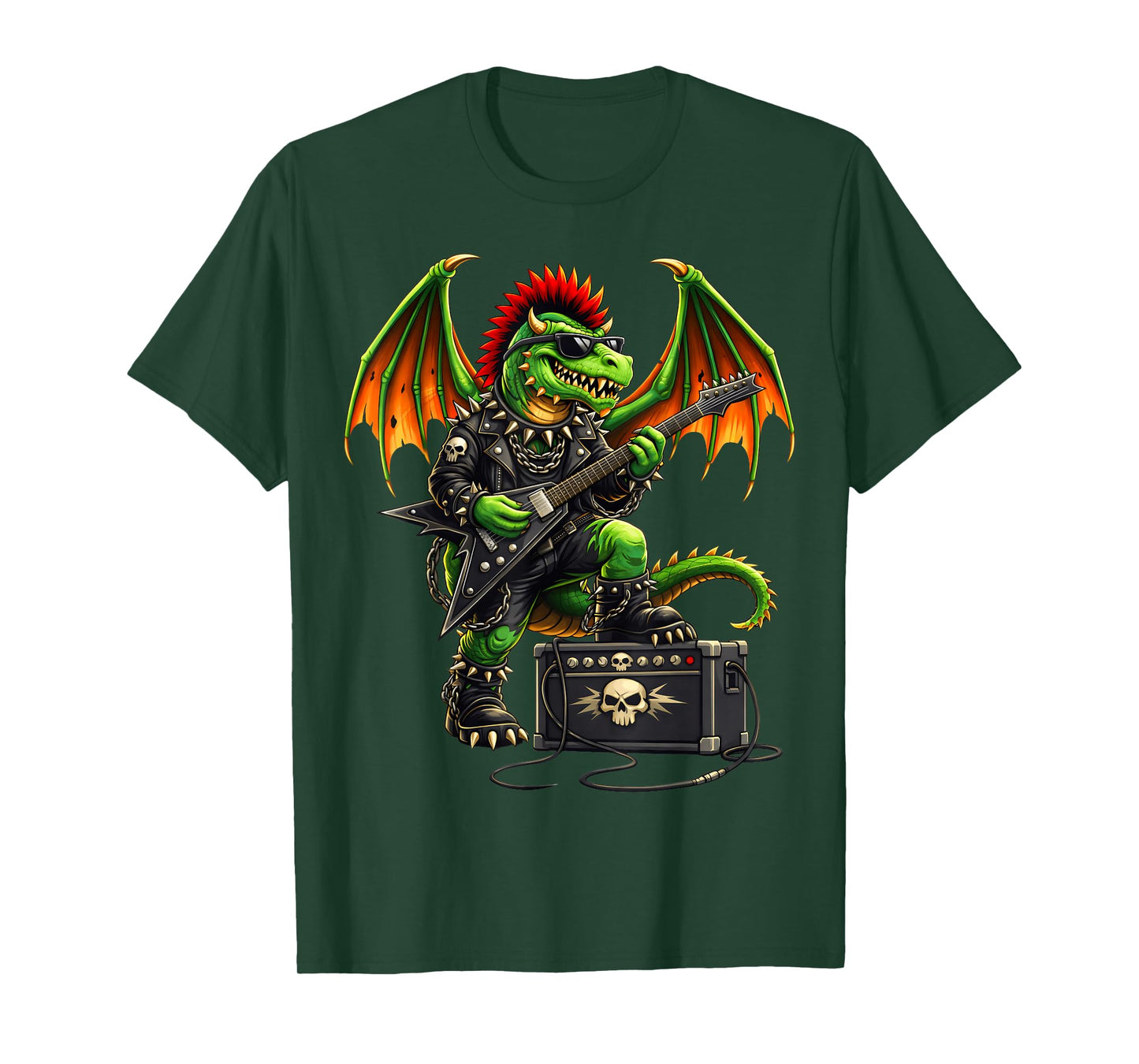 Punk Rock'n Roll Goth Dragon Guitar Band Boys Girls T-Shirt