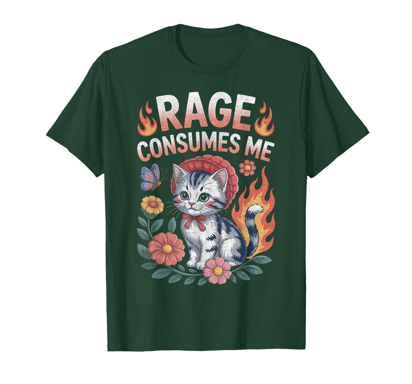 Rage Consumes Me Funny Cat Meme T-Shirt