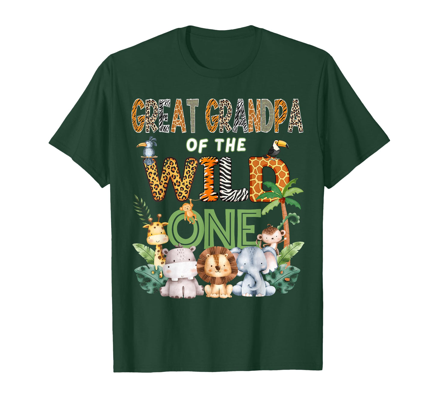 Great Grandpa of The Wild One Safari 1St Birthday Kids T-Shirt