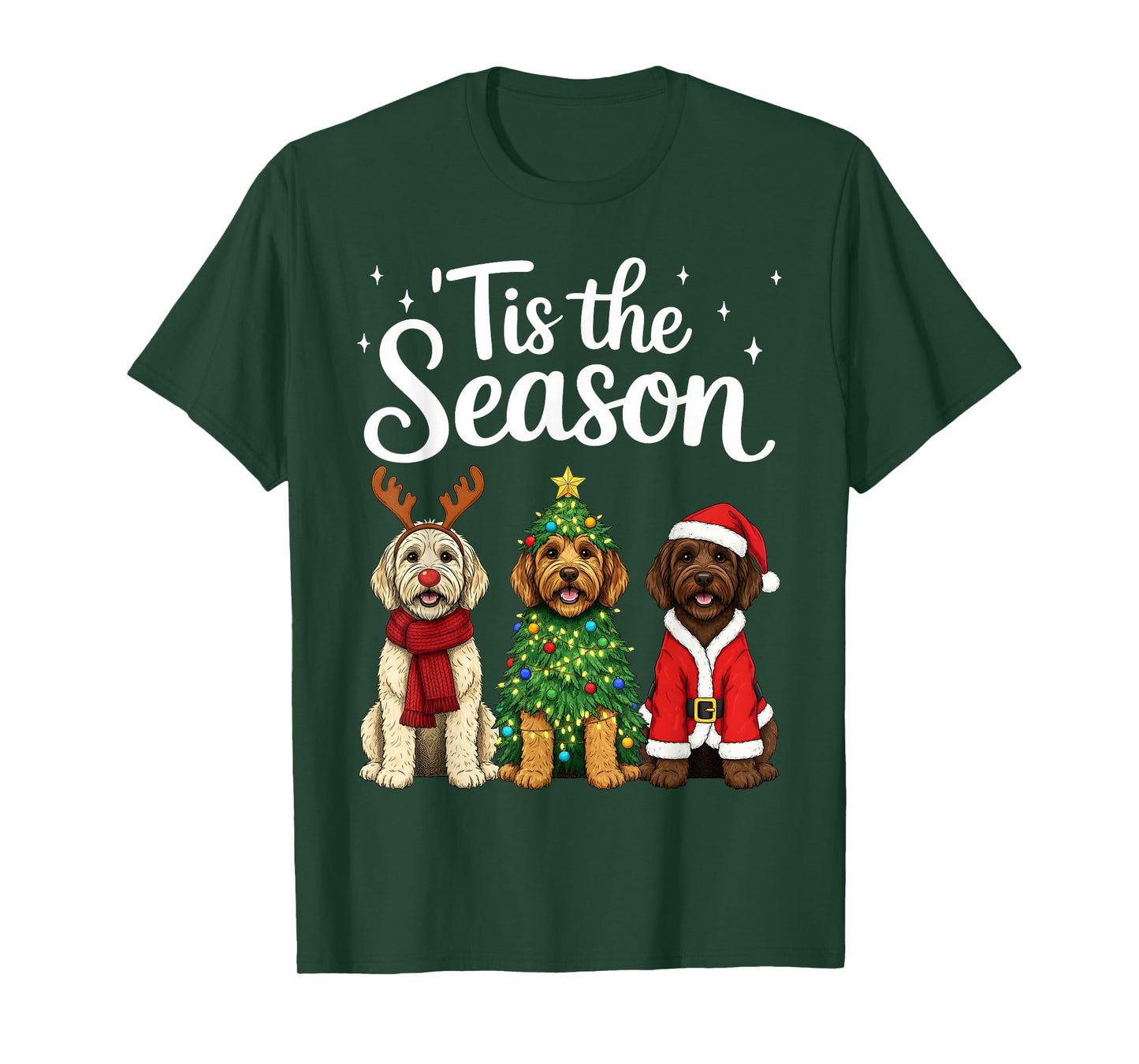 Tis The Season Goldendoodle Christmas Santa Doodle Dog Lover T-Shirt