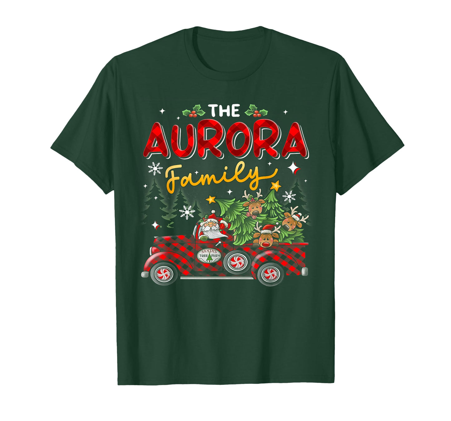 The Aurora Family Christmas Matching Pajamas Group Gift T-Shirt