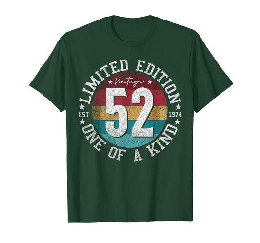 52 Year Old Gifts Vintage 1974 Limited Edition 52nd Birthday T-Shirt