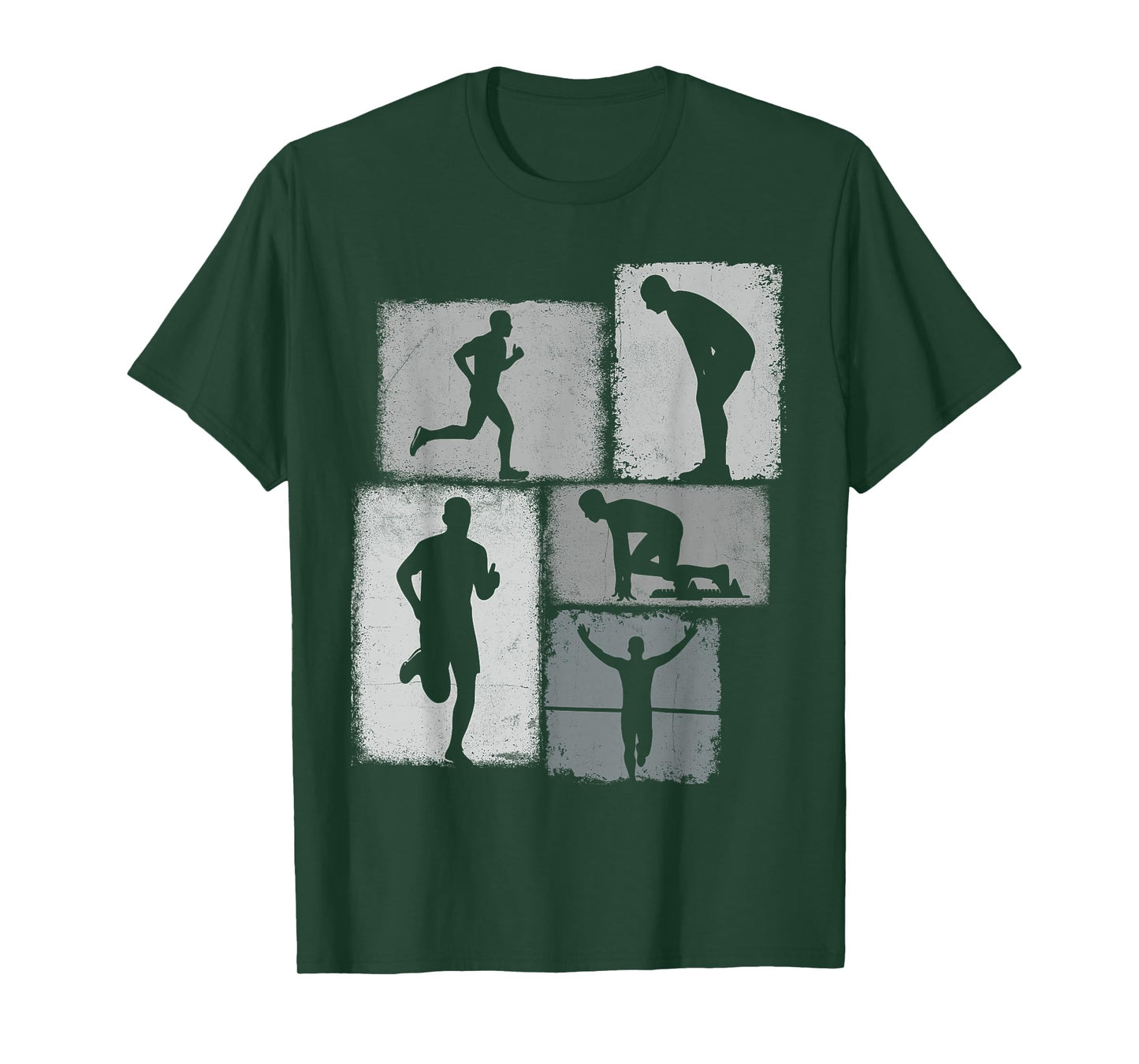 Running Collage Runner Men Coach Marathoner Run Dad T-Shirt