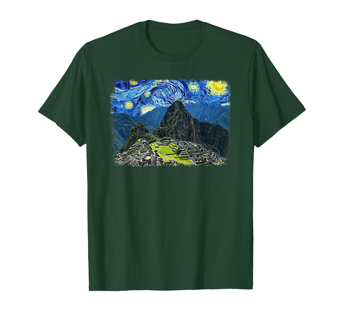 Van Gogh Starry Night Machu Picchu Mountain Peru Travel T-Shirt