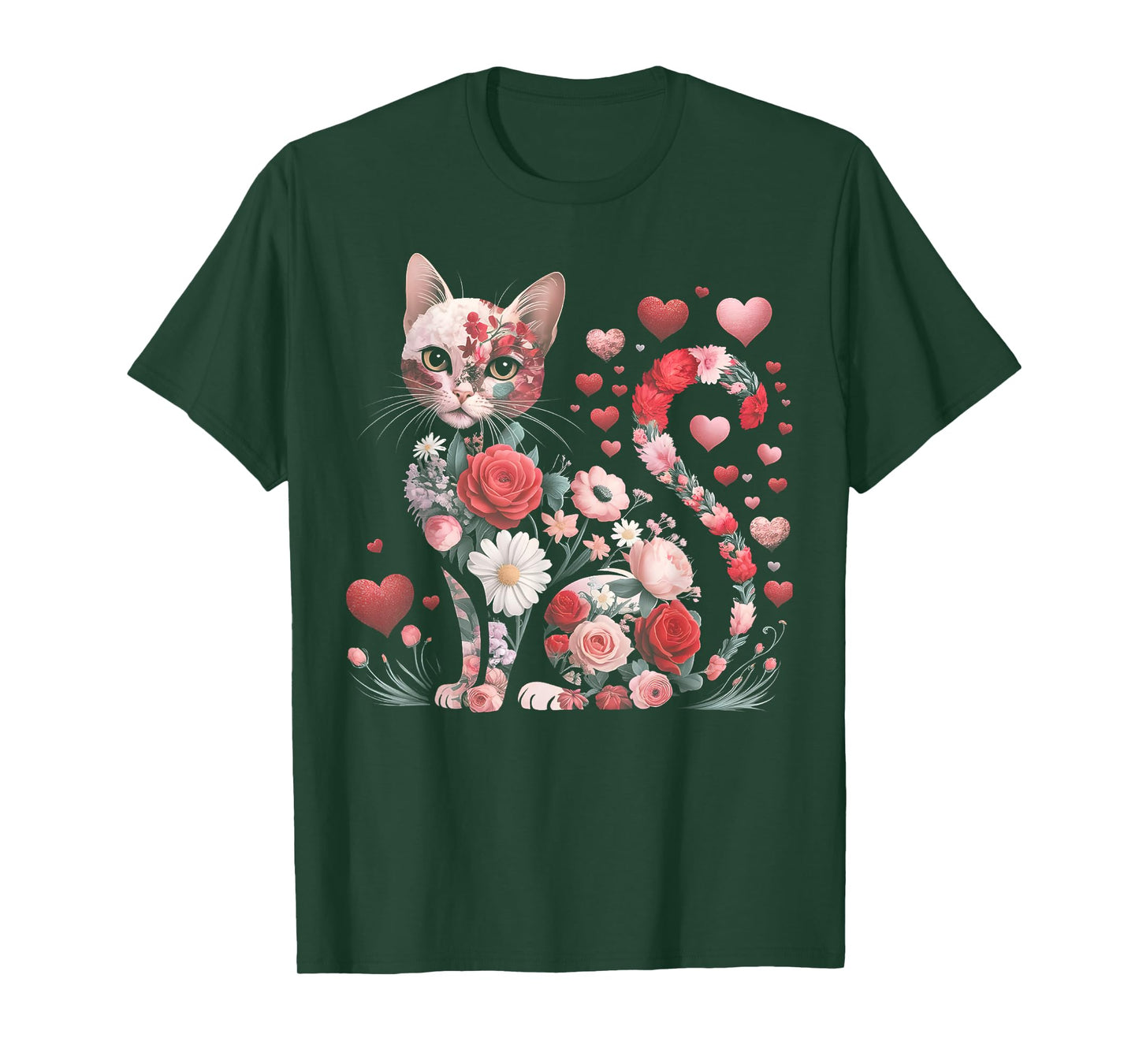 Happy Meowentine's Day Cute Girls Cat Valentines Day Hearts T-Shirt
