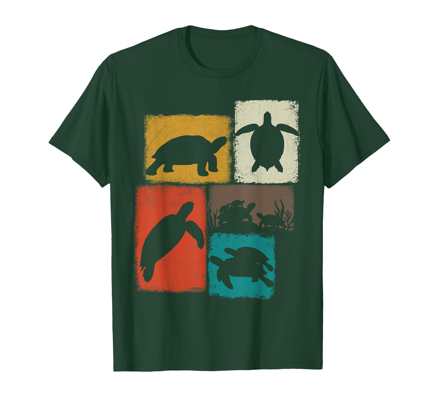 Turtle Vintage Collage Sea Animal Lover T-Shirt