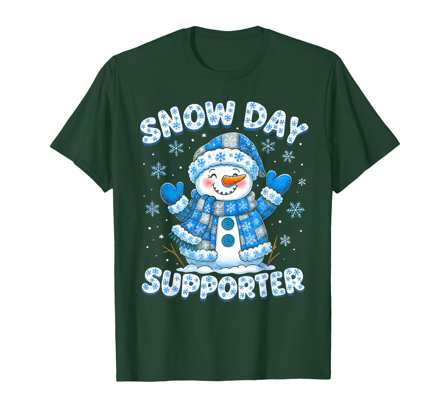 Snow Day Supporter Cute Snowman Snowflake Christmas Xmas Kid T-Shirt