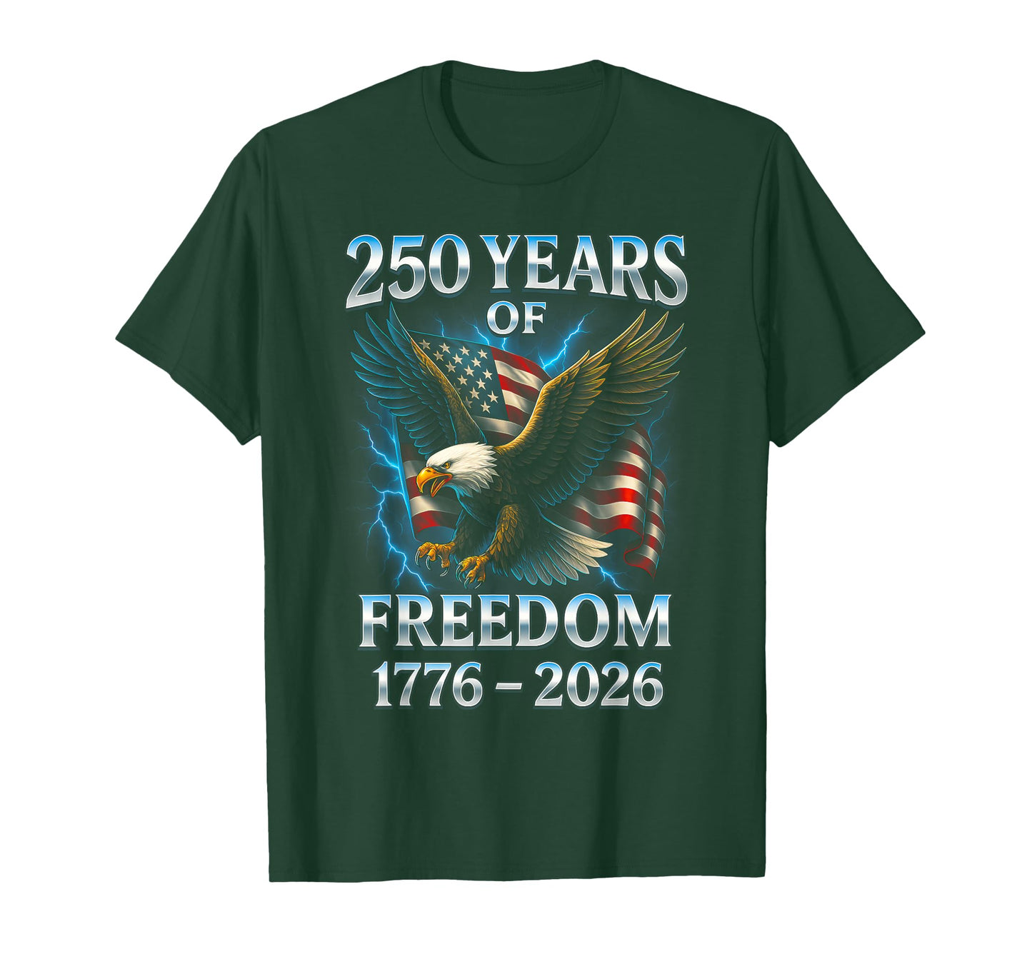250 Years of Freedom 1776 2026 Bald Eagle 250th Birthday T-Shirt