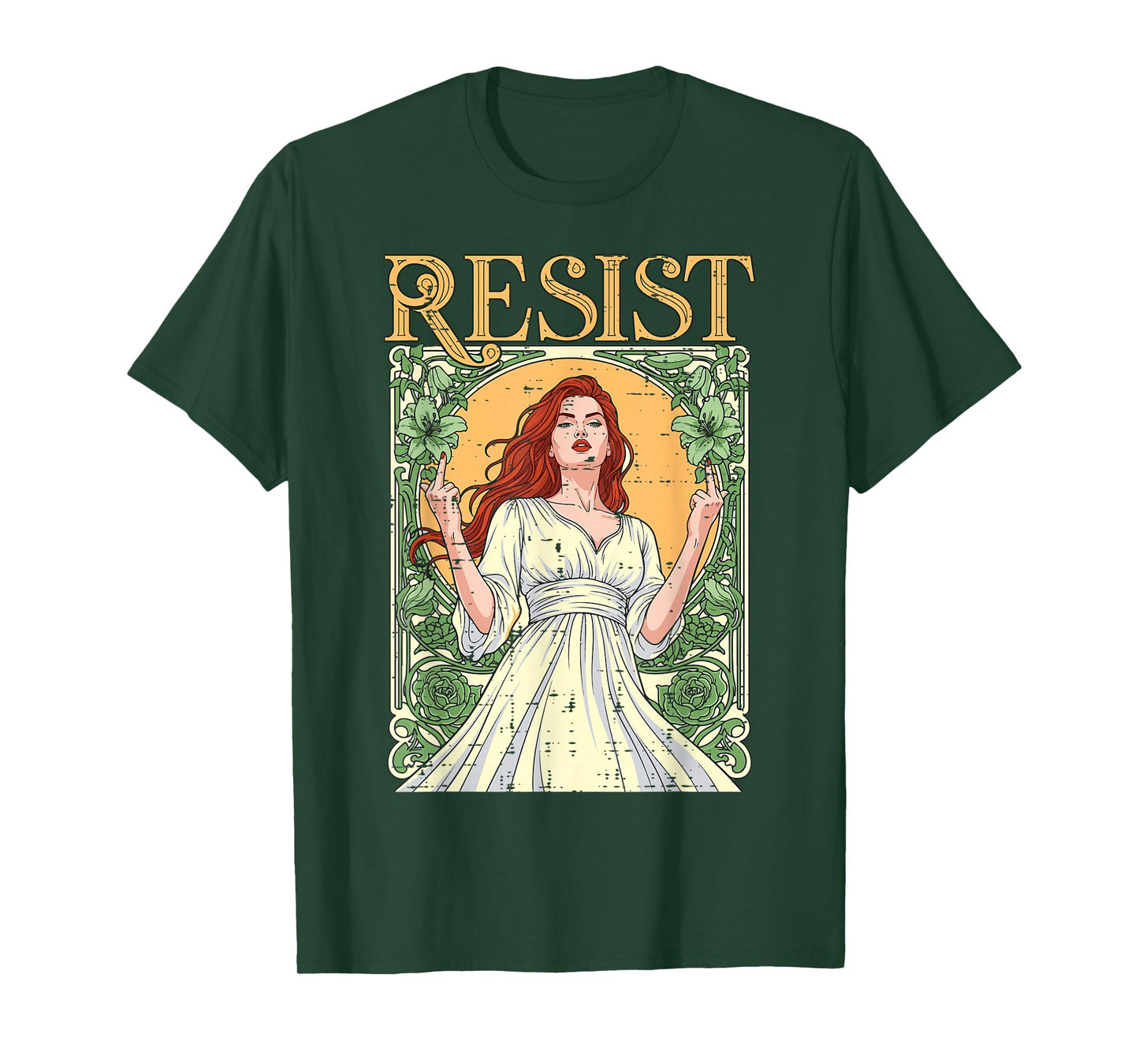 Resist Noveau Girl Art Protest Equality Women T-Shirt