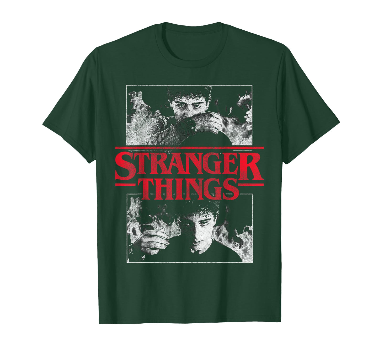 Stranger Things Will Byers Series Scenes in Black and White T-Shirt