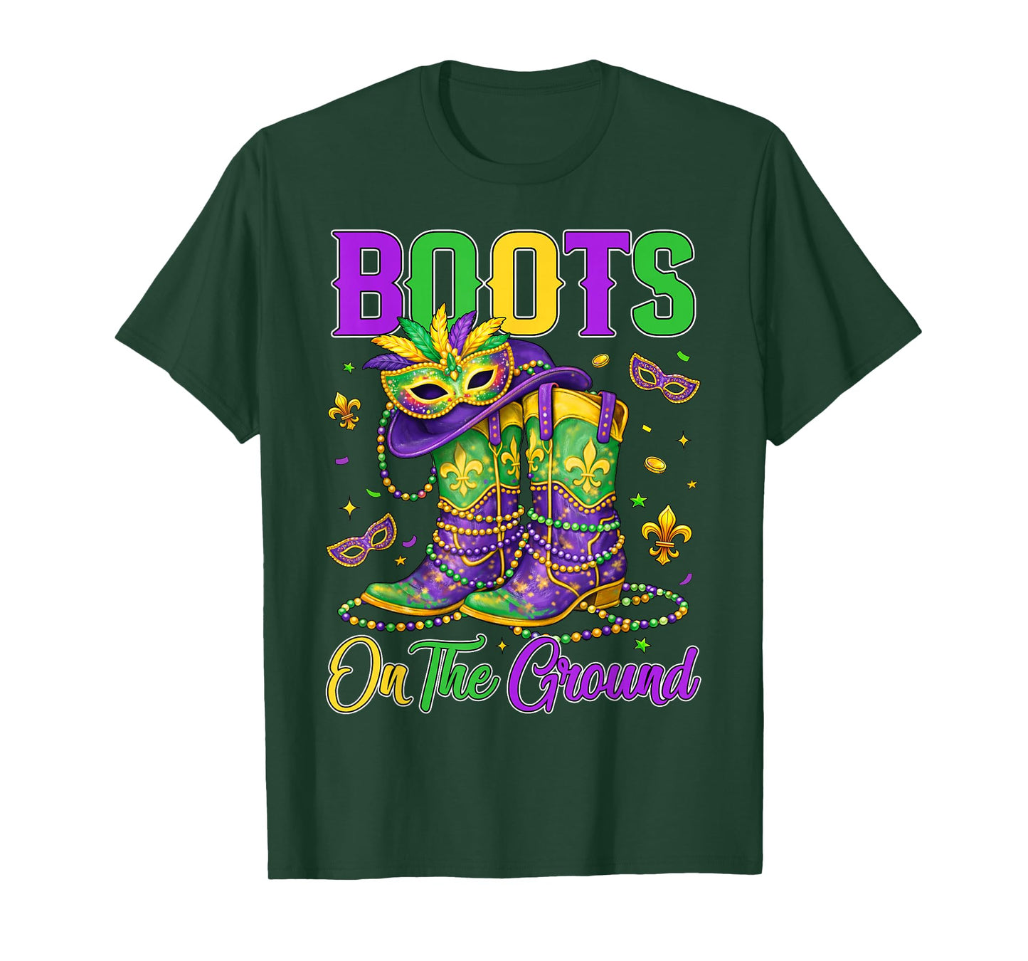 Mardi Gras Boots On The Ground Cowgirl Western Black History T-Shirt