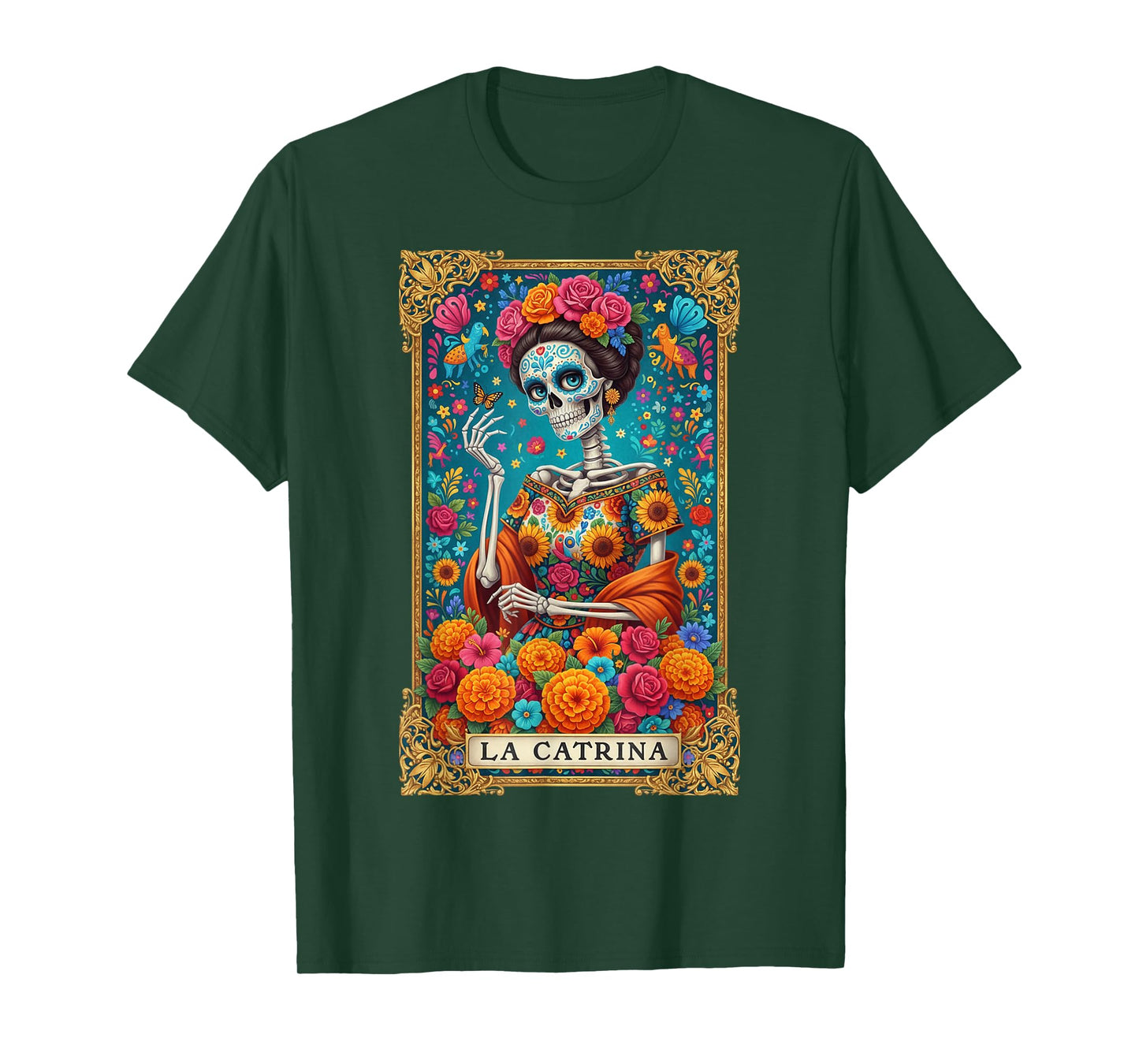 De Los Muertos La Catrina Day of The Dead Women Sugar Skull T-Shirt