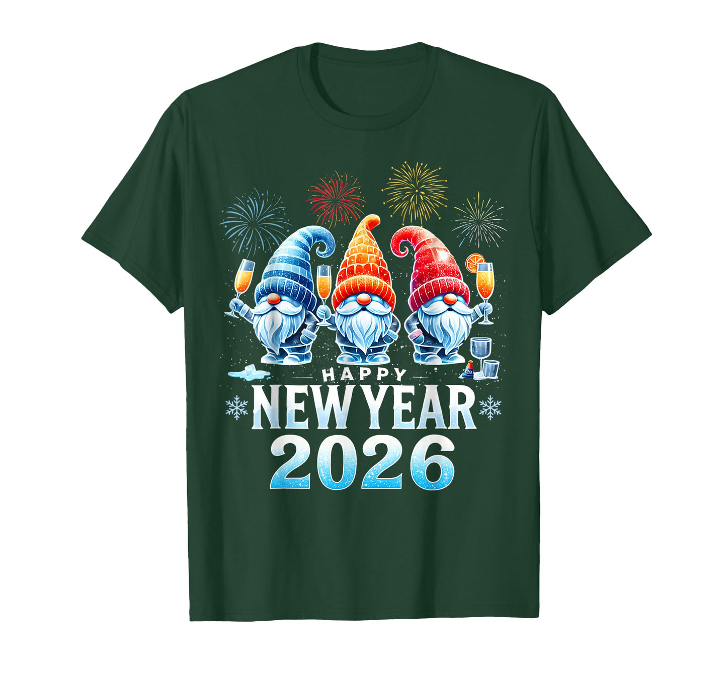 Happy New Year 2026 Gnomes Family Party New Years Eve T-Shirt