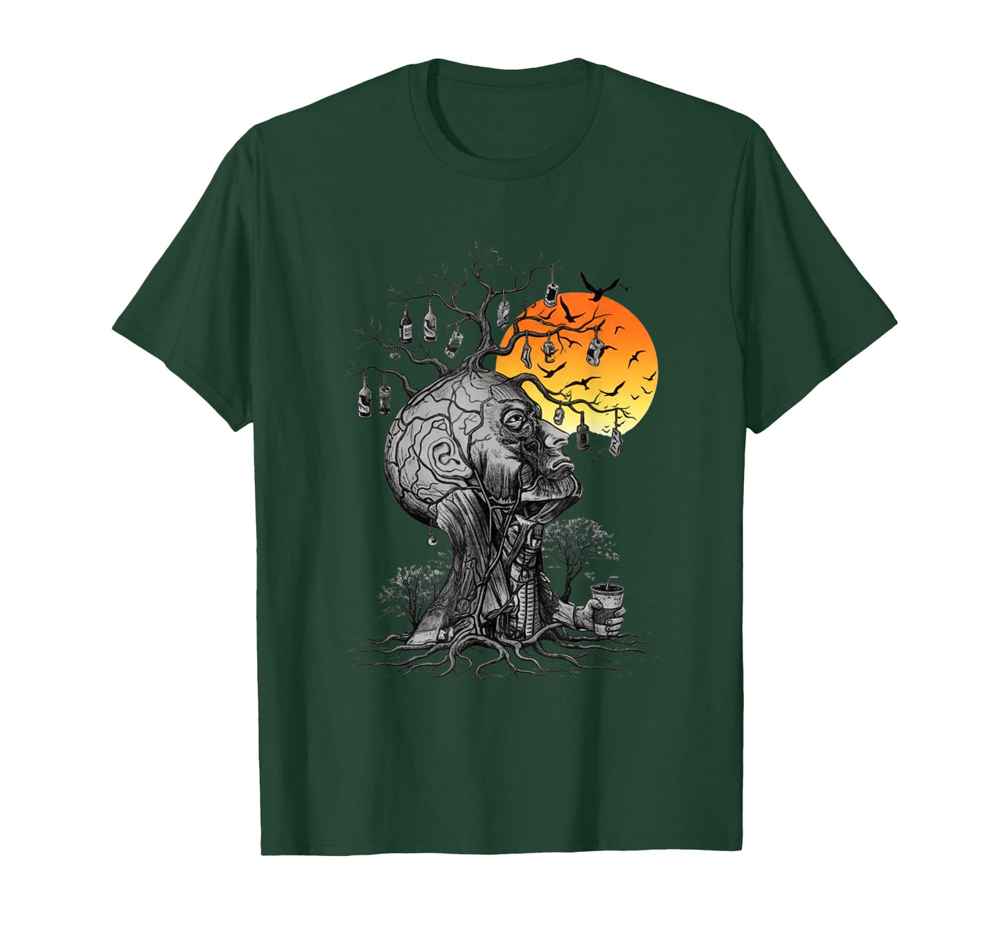 Hangover Human Tree Artwork for Party Lovers T-Shirt