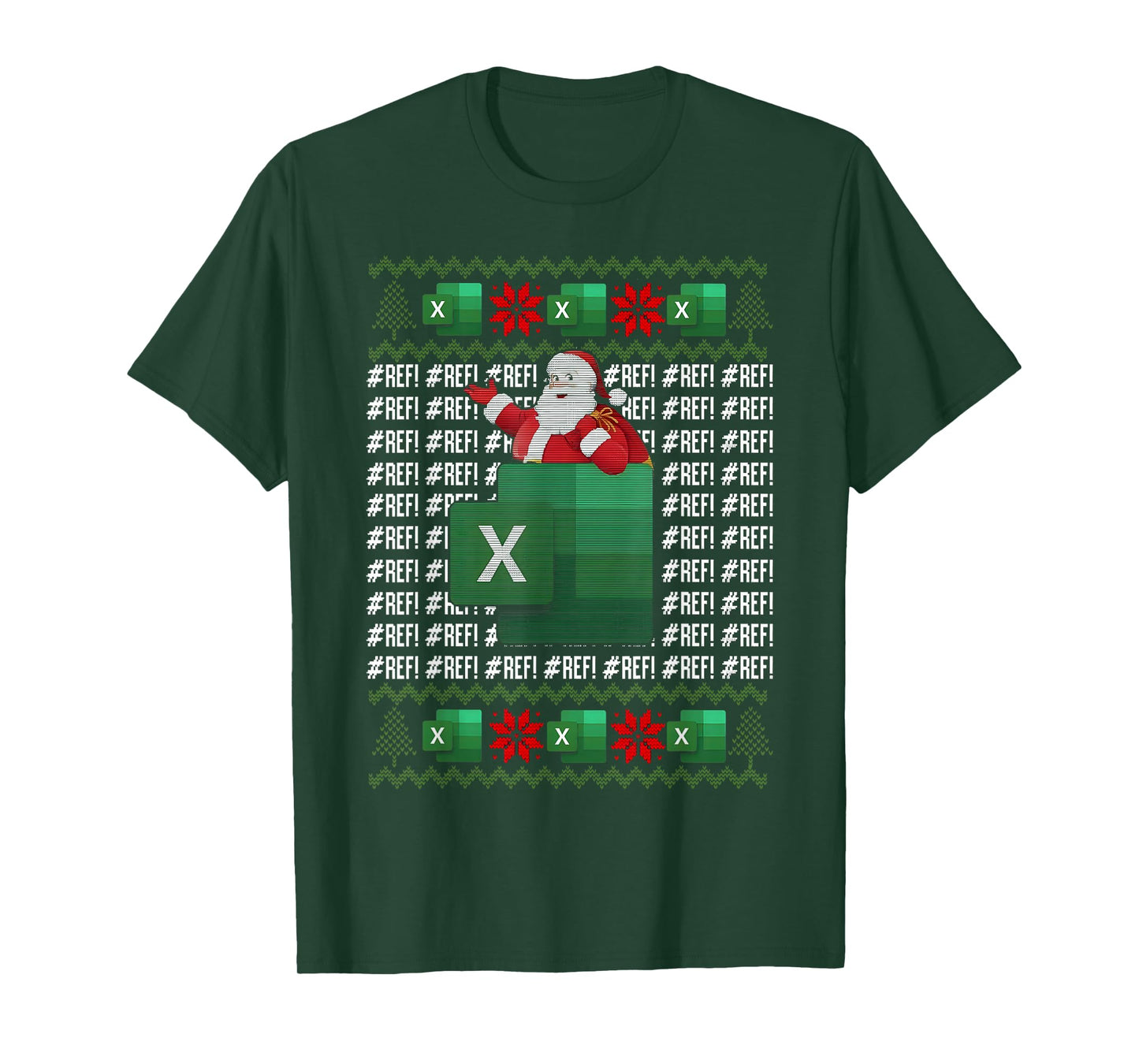 Excel Ref Error Spreadsheet Santa Claus Accountant Christmas T-Shirt