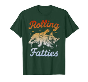 Rolling Fatties French Bulldog Retro Vintage T-Shirt