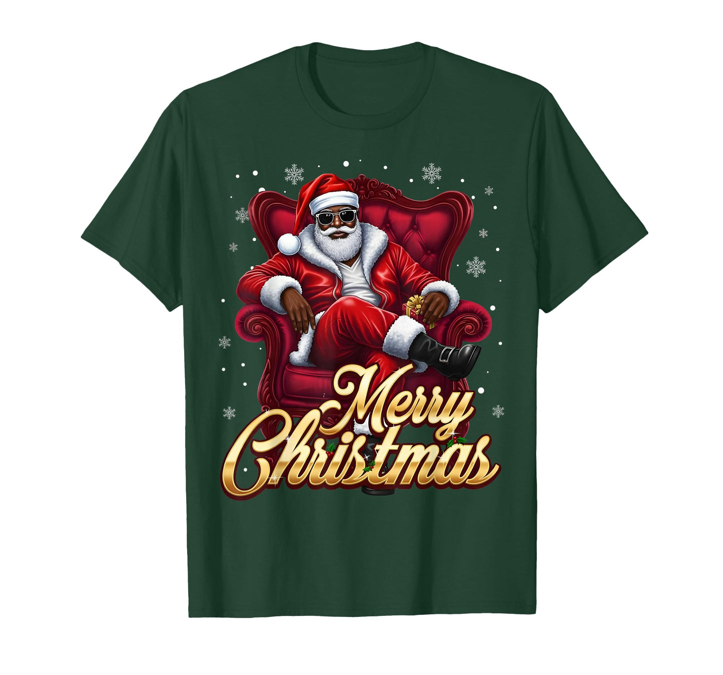 African American Santa Christmas Cool Black X-Mas T-Shirt