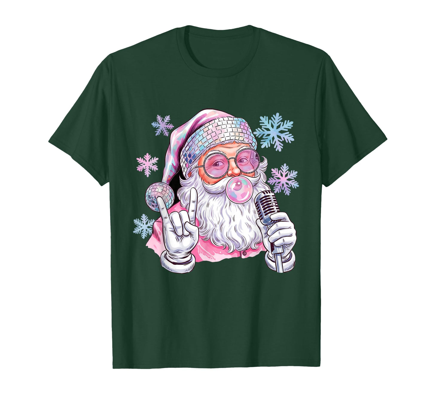 Girls Christmas Santa Bubblegum Christmas T-Shirt