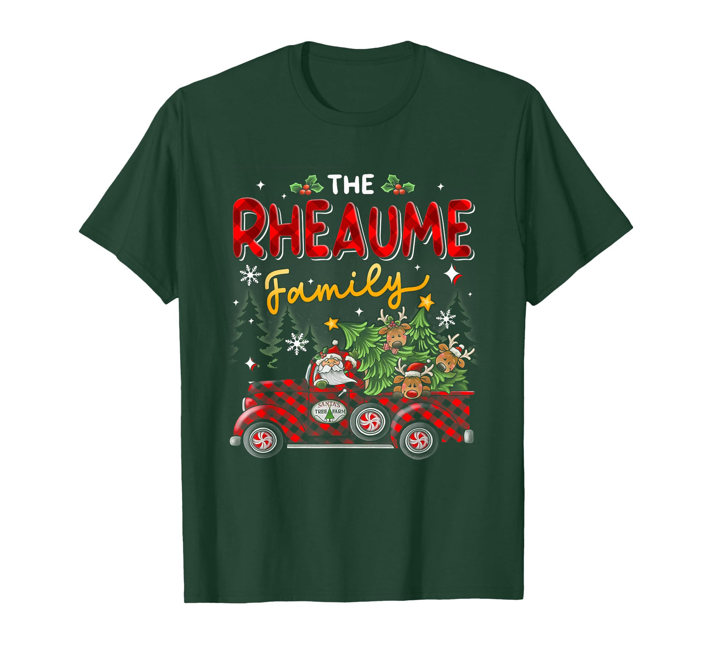The Rheaume Family Christmas Matching Pajamas Group Gift T-Shirt
