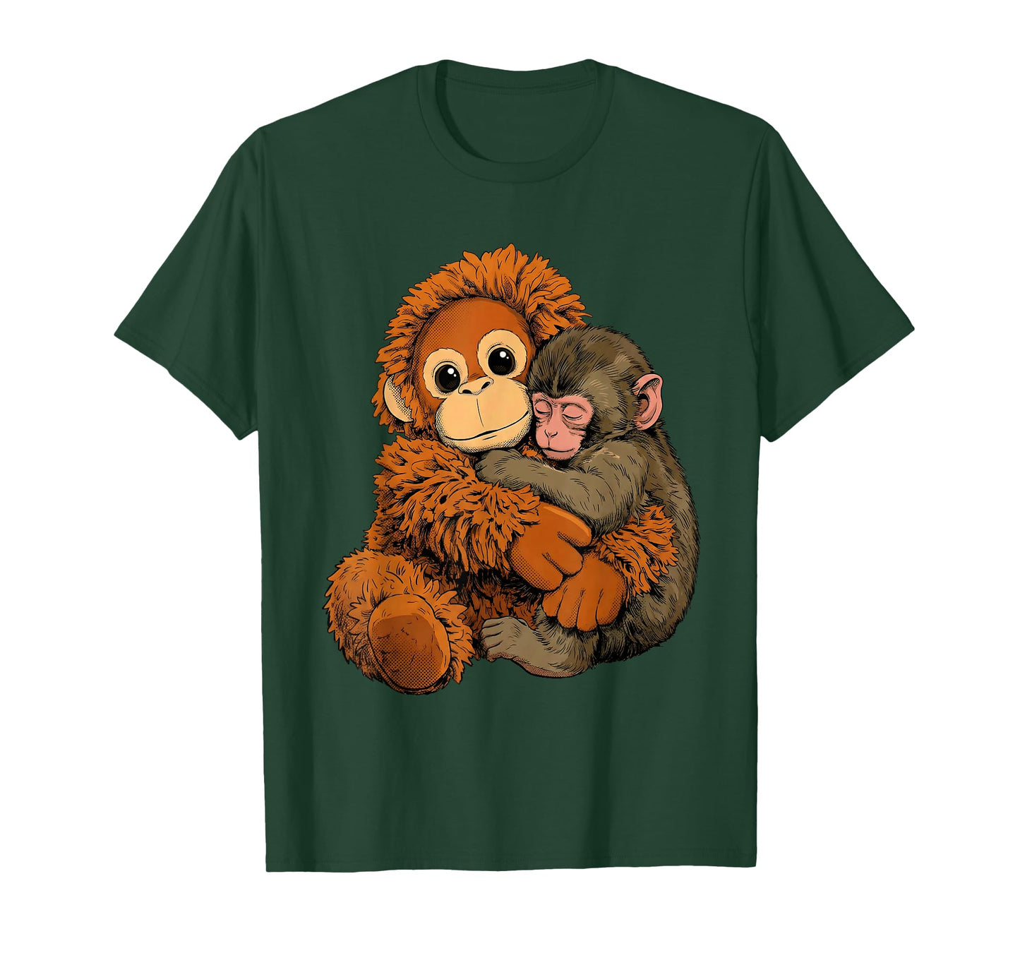 Baby Monkey Punch Mama Monkey Toy Warm Hug Cute T-Shirt