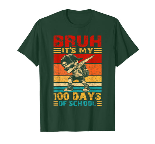 Bruh It's My 100 Days of School Dabbing 100th Day Boys Kids T-Shirt