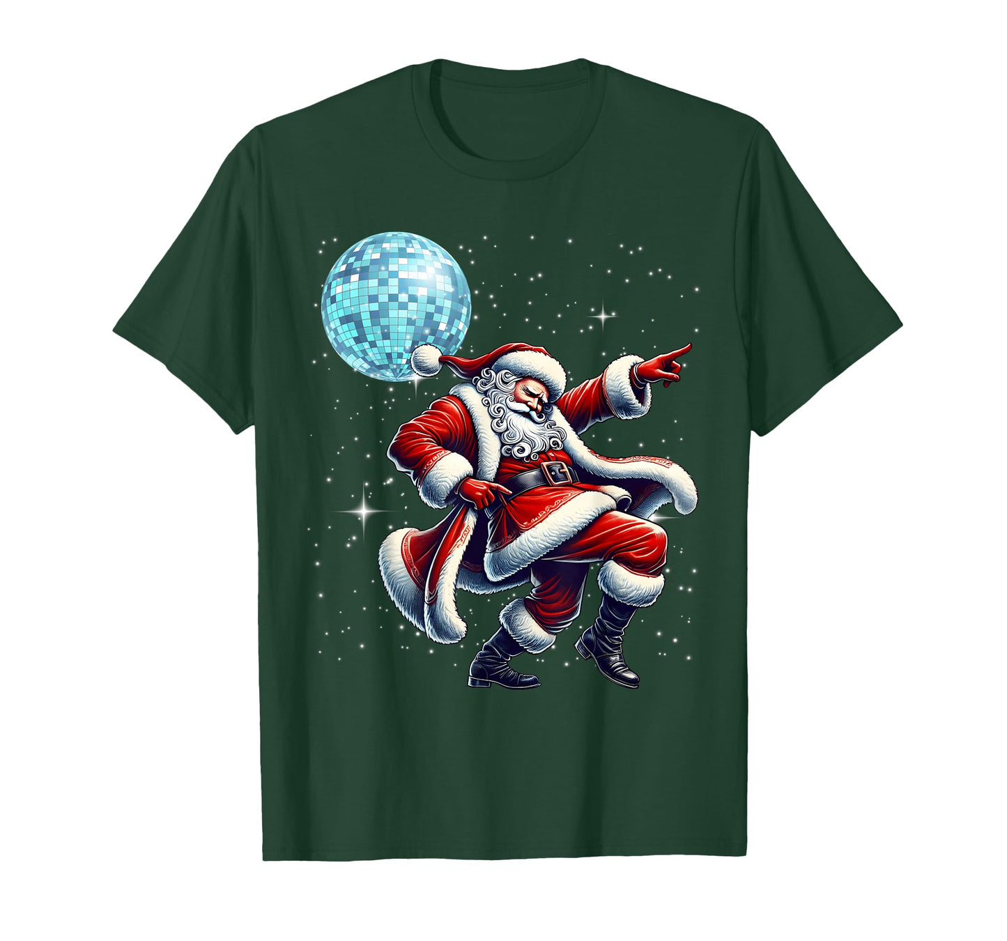 Disco Santa Christmas Nightclub Dancing Santa Claus Holiday T-Shirt