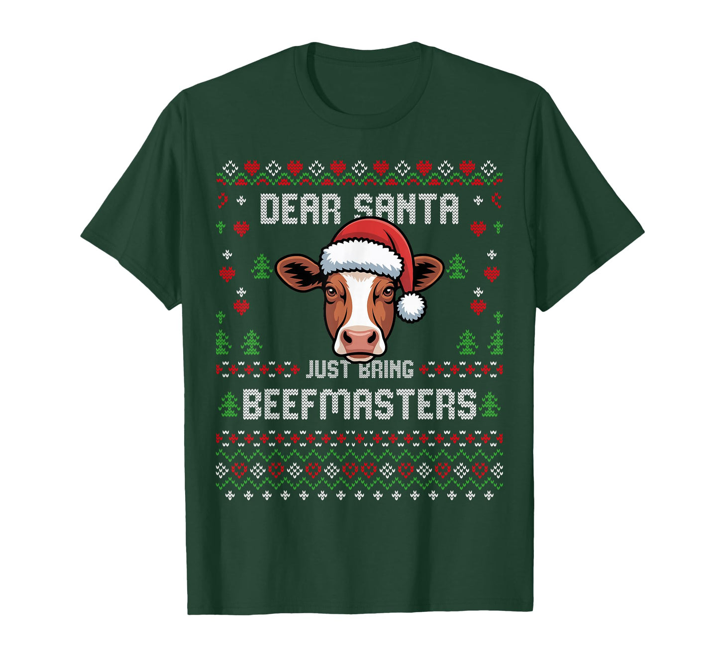Beefmaster Cow Christmas Cattle Ugly Xmas Sweater Festive T-Shirt