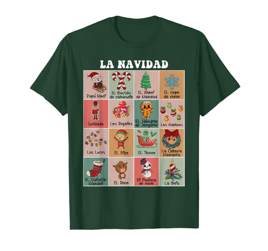 Maestra Bilingue Christmas Spanish Teacher La Navidad Xmas T-Shirt