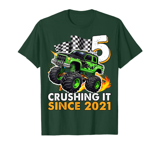 5 Year Old Monster Truck 5th Birthday boy T-Shirt