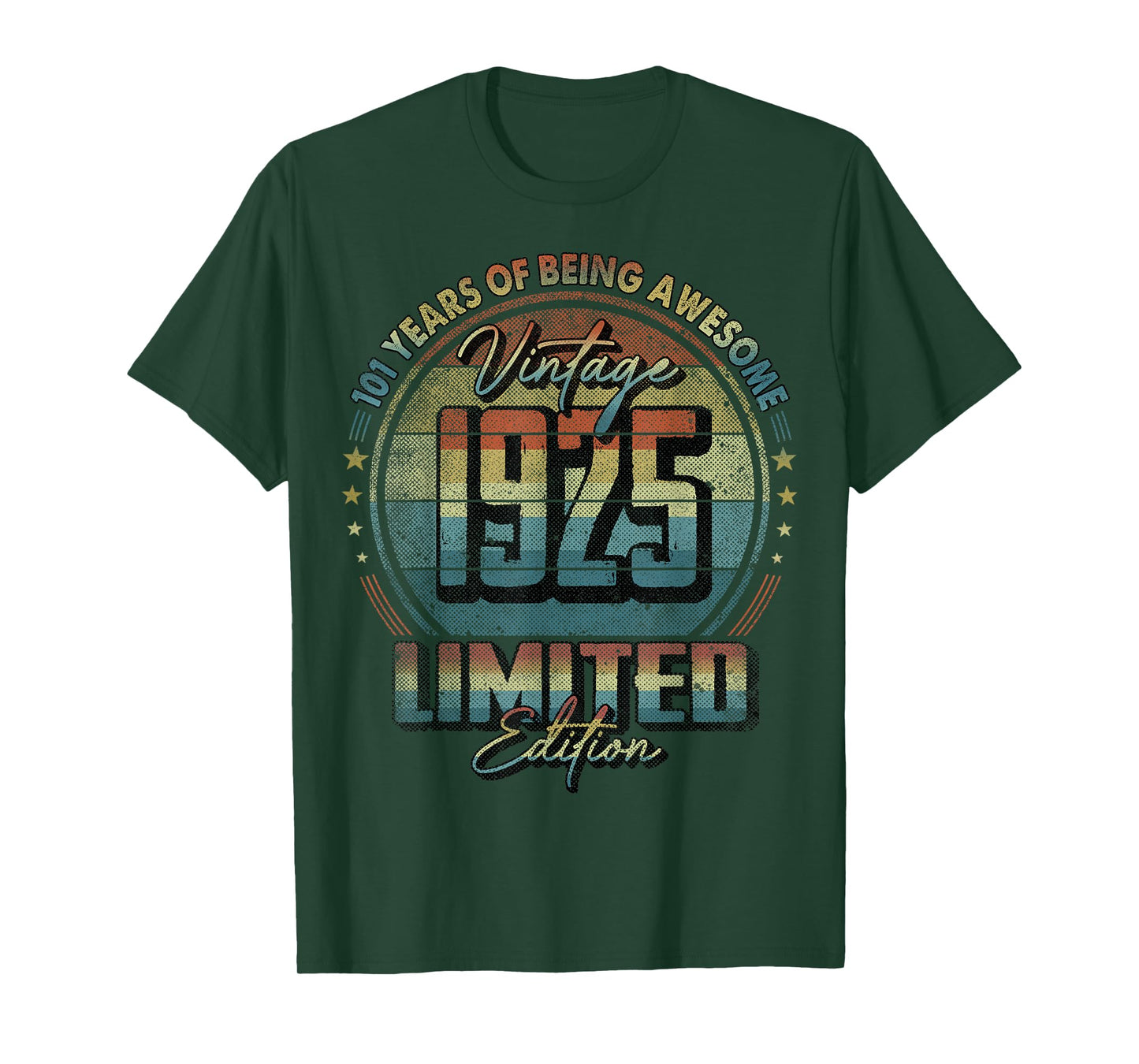 Vintage 1925 Limited Edition 101 Year Old 101st Birthday T-Shirt