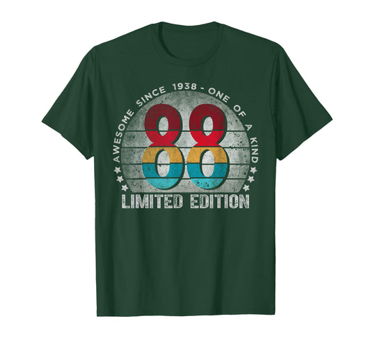 88 Year Old Gifts Vintage 1938 Limited Edition 88th Birthday T-Shirt