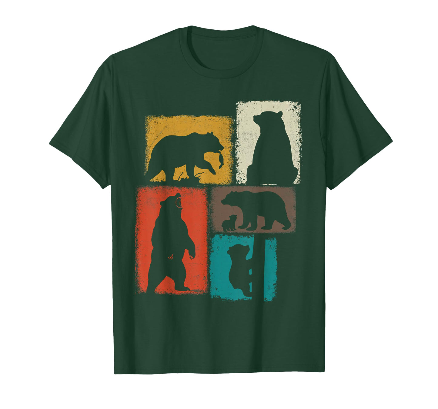 Bear Vintage Collage Outdoorsman Wildlife Lover T-Shirt