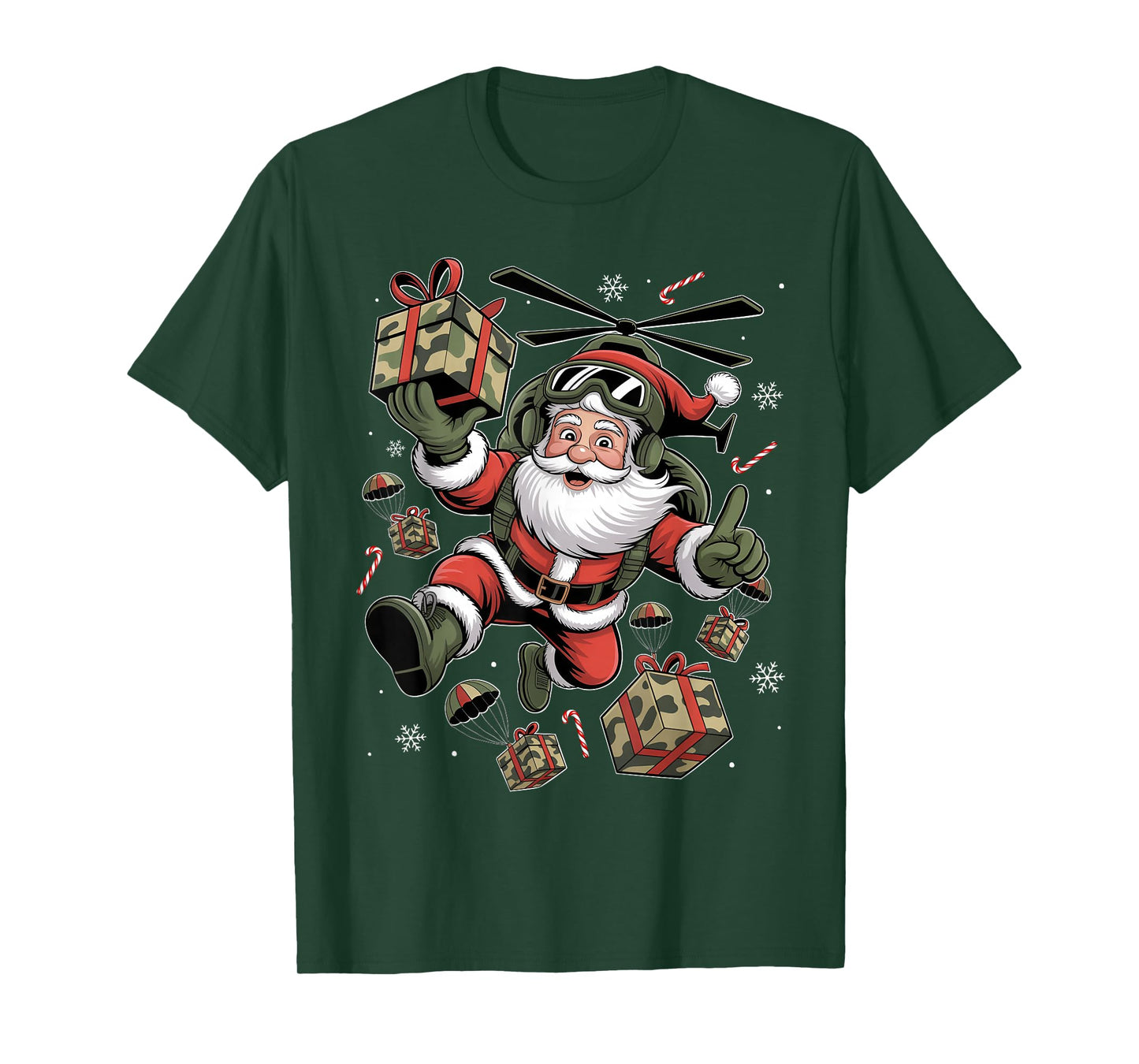 Camouflage Santa Claus Christmas Men Boy Kids Camo Xmas T-Shirt